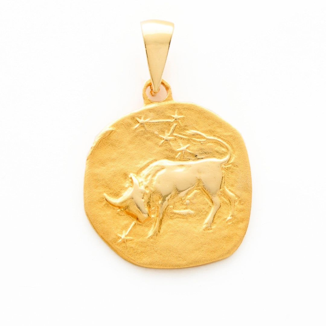 14K Gold Taurus Charm