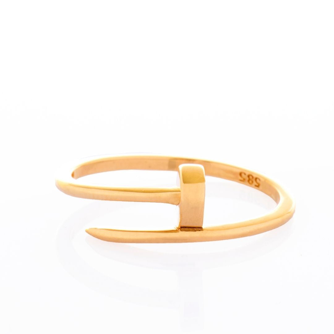 14K Gold Nail Ring