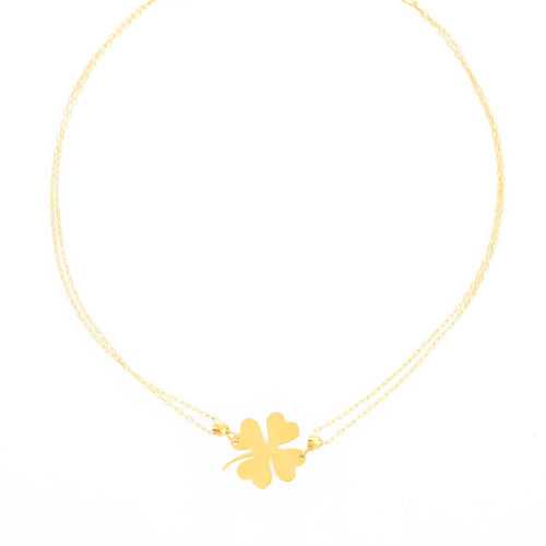 14K Gold Clover Bracelet