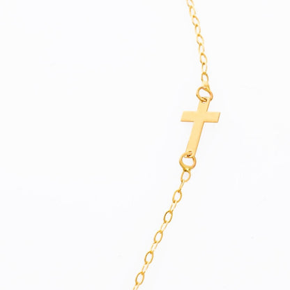 14K Gold Cross Bracelet