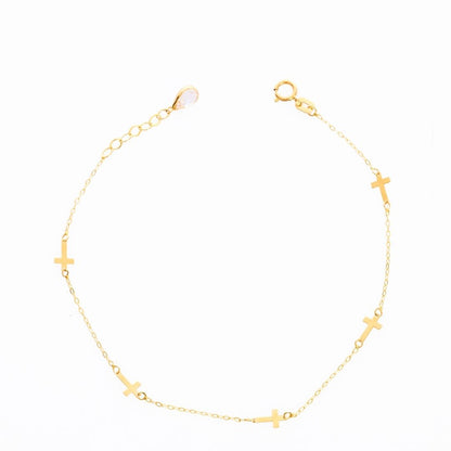 14K Gold Cross Bracelet