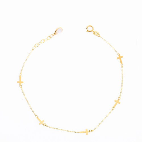 14K Gold Cross Bracelet