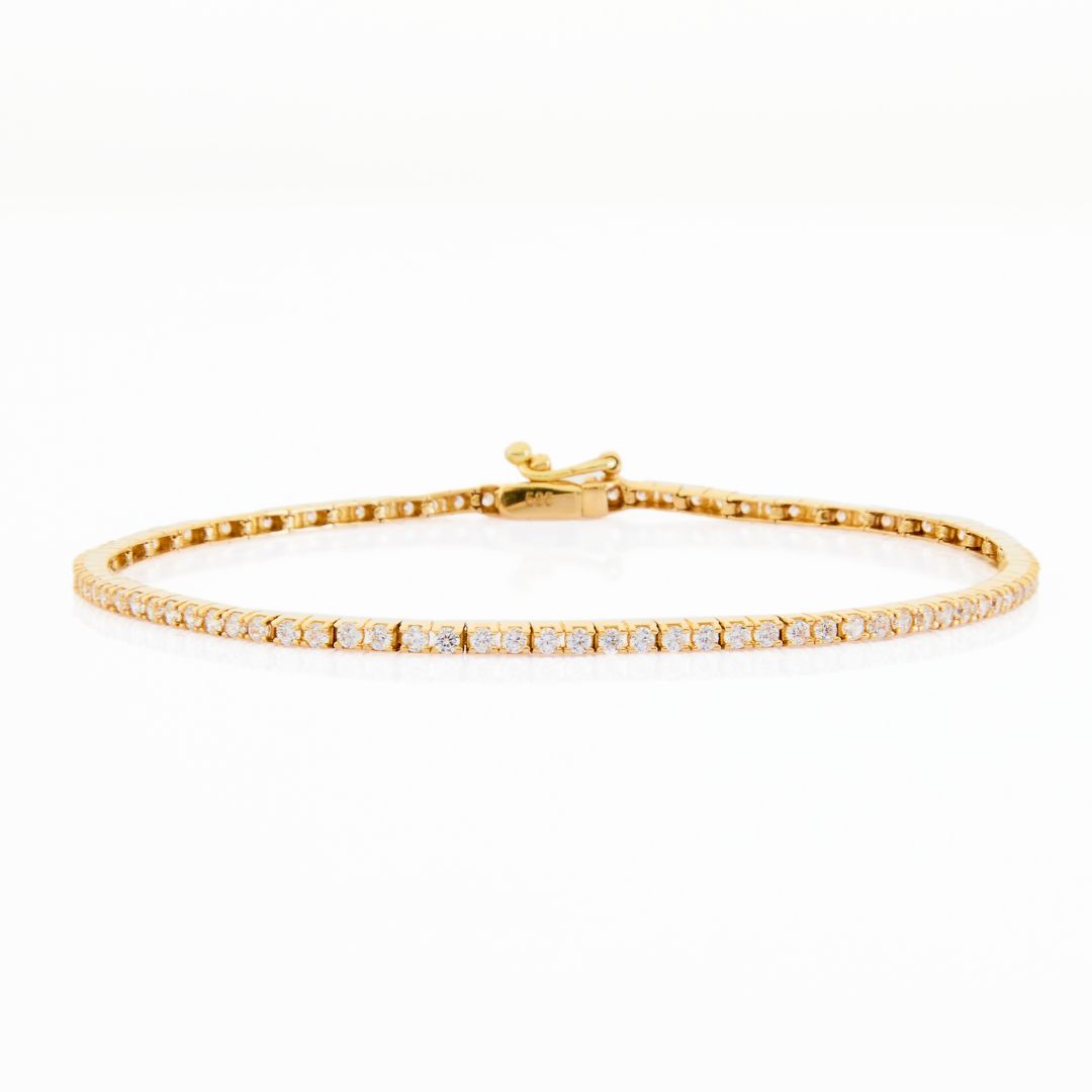 14K Gold Tennis Bangle Bracelet