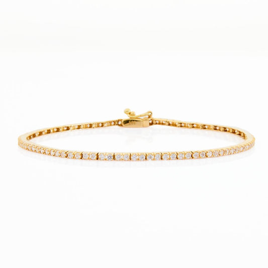 14K Gold Tennis Bangle Bracelet