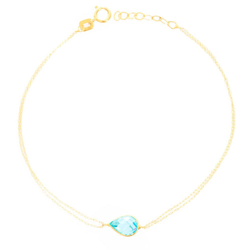 14K Gold Turquoise Gem Bracelet