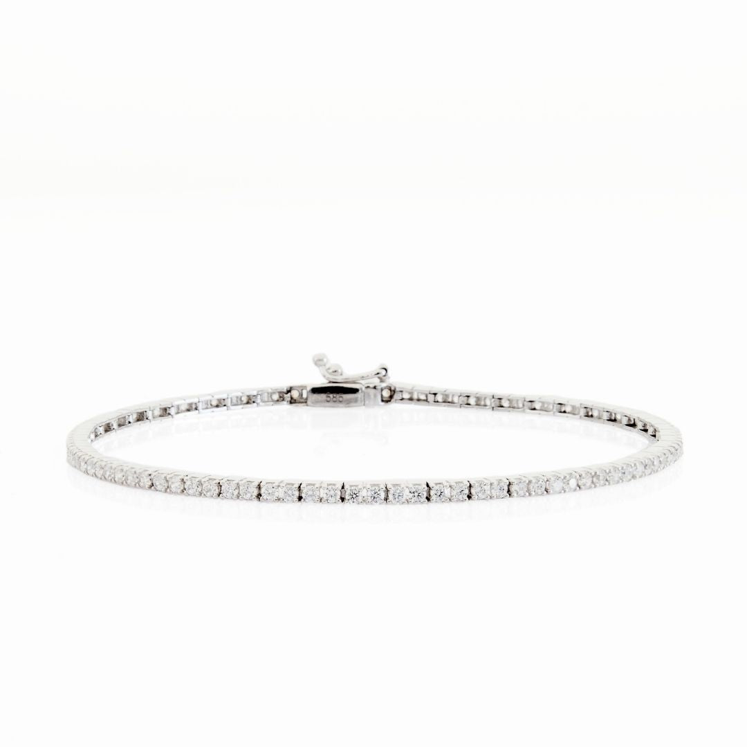 14K White Gold Tennis Bangle Bracelet