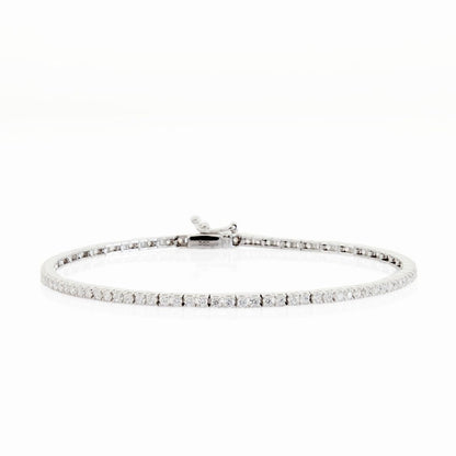 14K White Gold Tennis Bangle Bracelet