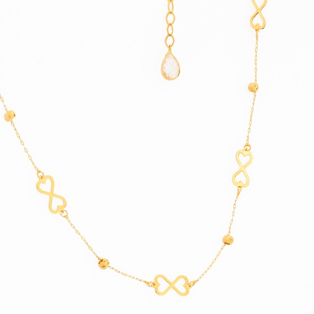 14K Gold Double Heart Necklace