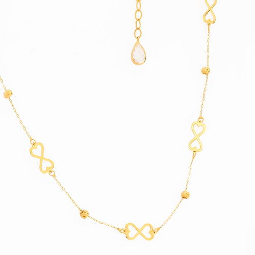 14K Gold Double Heart Necklace