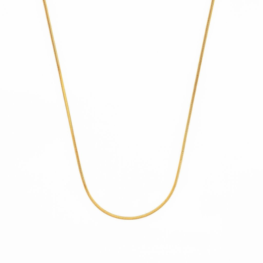 14K Gold Herringbone Chain Necklace