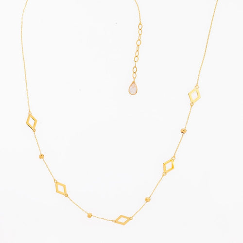 14K Gold Square Necklace