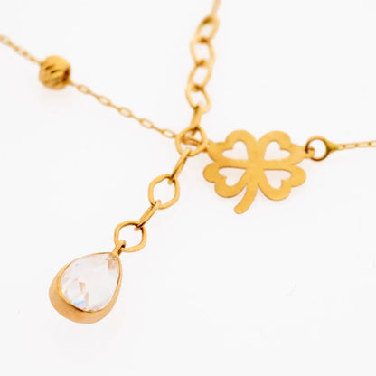 14K Gold Clover Necklace