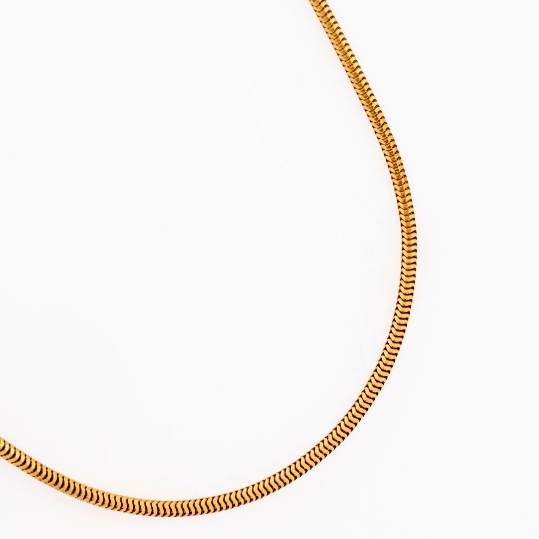 14K Gold Herringbone Chain Necklace