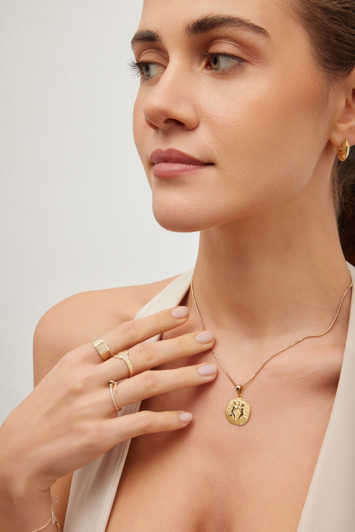 14K Gold Gemini Charm