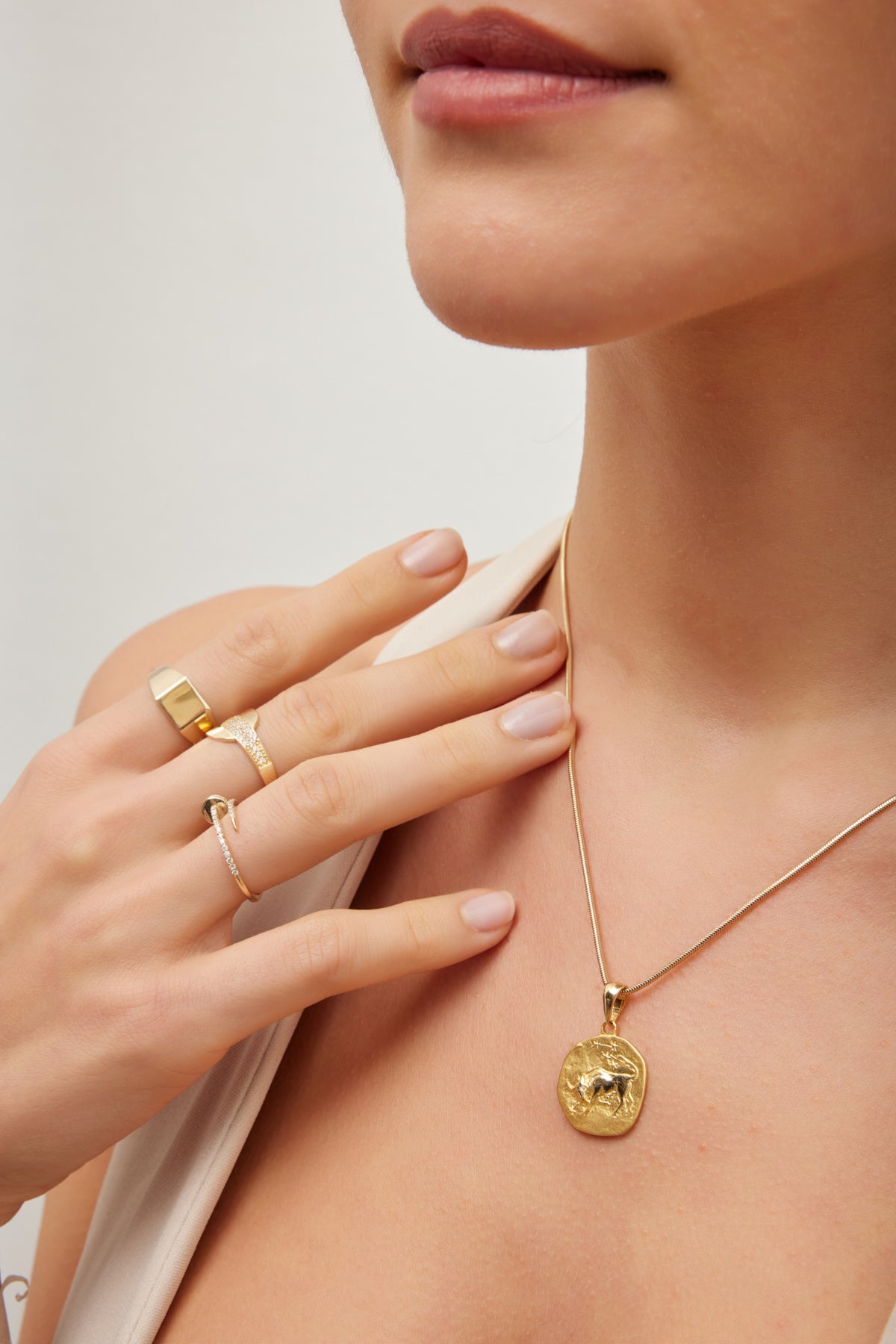 14K Gold Taurus Charm